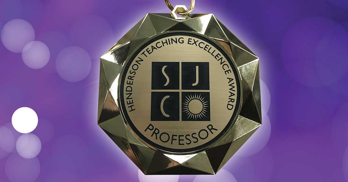 Henderson Award medallion on purple background