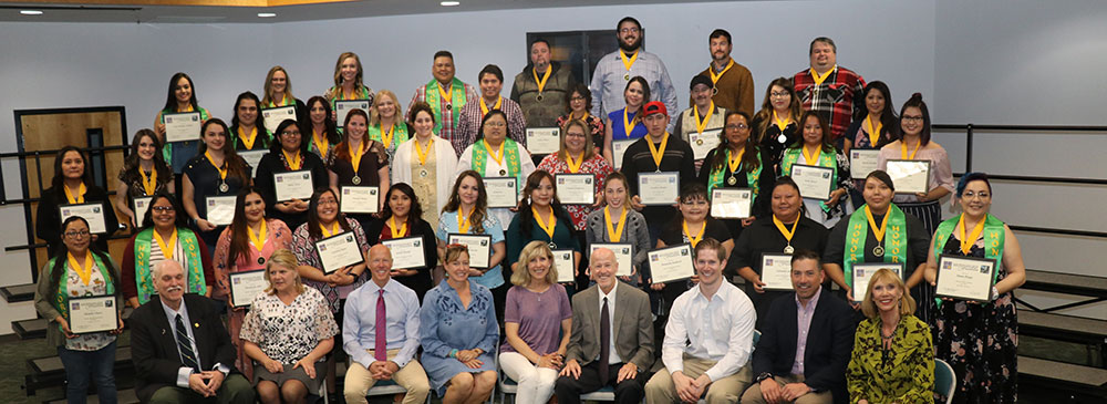 Merrion distinguished scholar awards all standing together with their awards