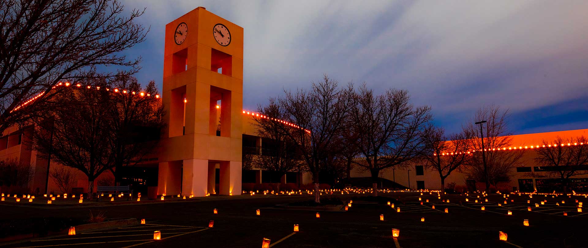 SJC Clock Tower during luminarias